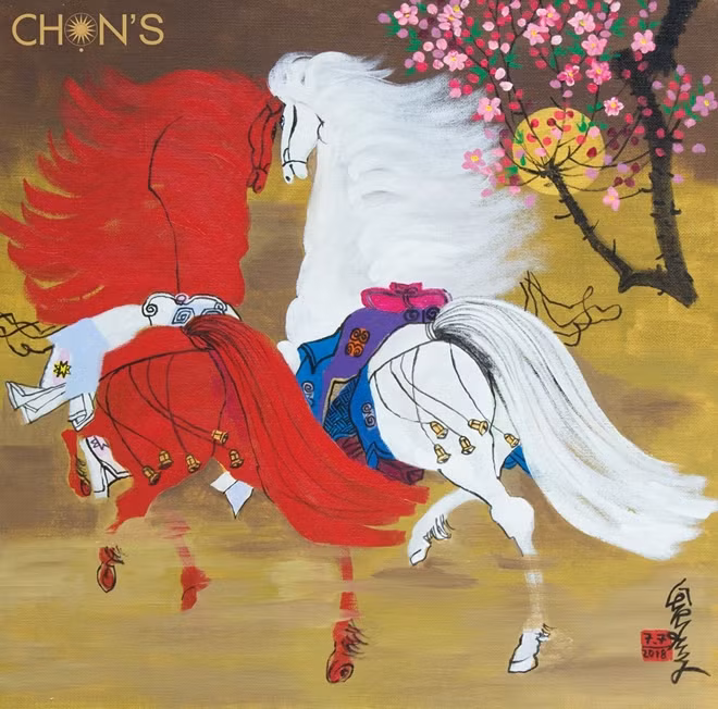 Tác phẩm "Sang xuân" của họa sĩ Lê Trí Dũng