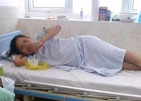 Sản phụ T.T.B.A đang được điều trị nhiễm trùng sau sinh tại Khoa sản BV Đa khoa Hoàn Mỹ - Đà Nẵng.