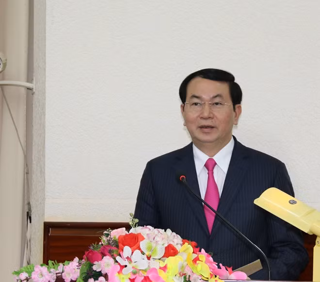 Chủ tịch nước Trần Đại Quang, phát biểu tại buổi làm việc với Bộ Tư lệnh Quân khu 9.