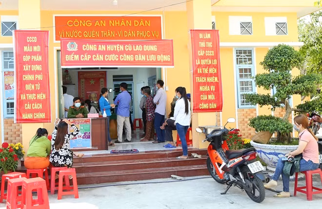 Điểm cấp CCCD tại thị trấn Cù Lao Dung, huyện Cù Lao Dung (Sóc Trăng).