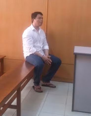Bị cáo Anh tại phiên xử. Bị cáo Anh tại phiên xử.