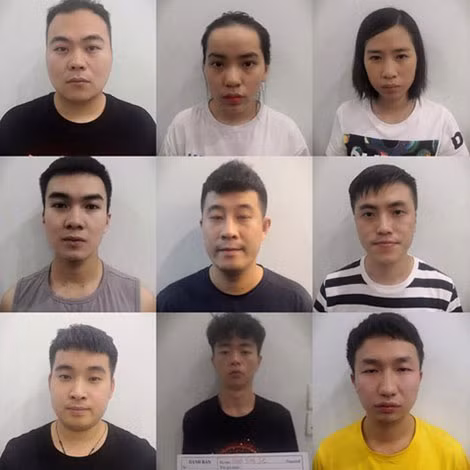 Các đối tượng cho vay nặng lãi qua app bị Công an TP Hồ Chí minh bắt giữ.