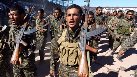 Thành viên của Các lực lượng Dân chủ Syria (SDF) tại Raqqa, Syria. Ảnh: L.G.