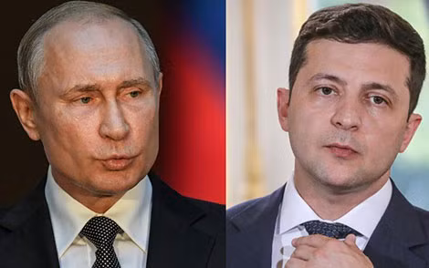 Tổng thống Nga Putin và Tổng thống Ukraine Zelensky.