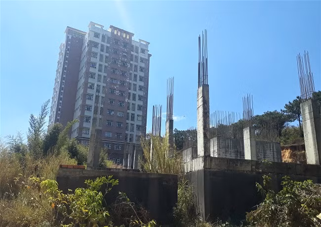 Một trong hai toà nhà Khu KTX sinh viên tập trung TP Đà Lạt