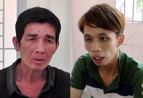 Nguyễn Văn Hải và Quang Vĩnh Kiều tại cơ quan điều tra.