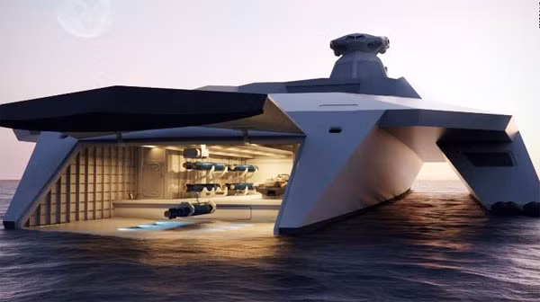 Dreadnought 2050 được thiết kế giống như các con tàu trong phim Chiến tranh giữa các vì sao, có cả một khoảng trống dưới bụng là chỗ cho hoạt động đổ bộ.