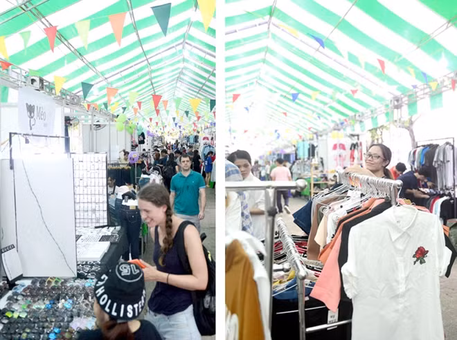 Khu vực bày bán thời trang