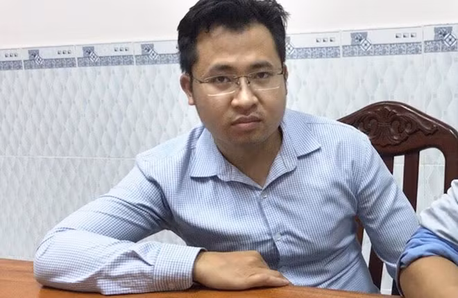 Đối tượng Hoàng Đình Sáng thời điểm bị bắt giữ