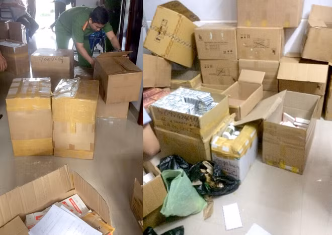 Bị can Trần Thị Minh Hằng và tang vật tân dược giả