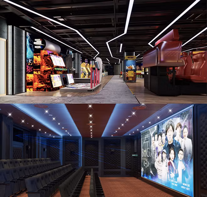 Phối cảnh khu chiếu phim và Gamezone Phối cảnh khu chiếu phim và Gamezone