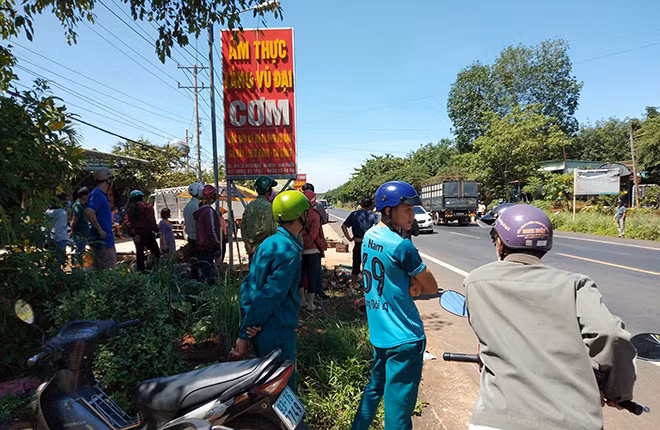 Hiện trường vụ tai nạn.