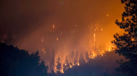 Lửa bùng cháy trong khu rừng quốc gia Klamath ở California, Mỹ