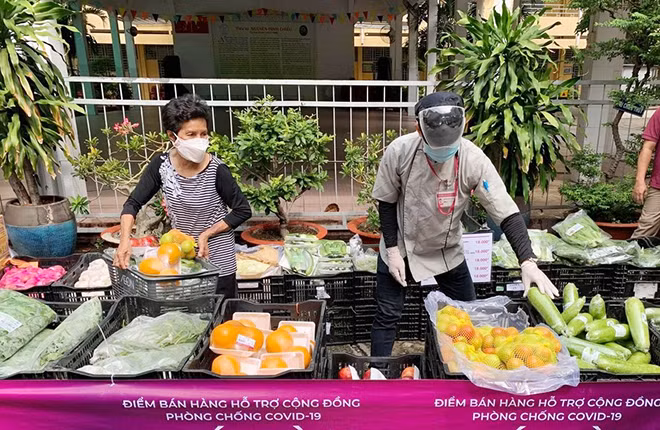 Điểm bán hàng lưu động của một siêu thị.