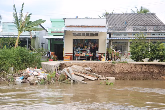 Các điểm sạt lở trên địa bàn huyện Kế Sách (Sóc Trăng).