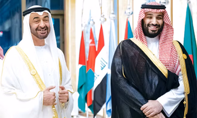 Thái tử Arab Saudi Mohammed Ben Salman và Thái tử UAE Mohammed Ben Zayed.