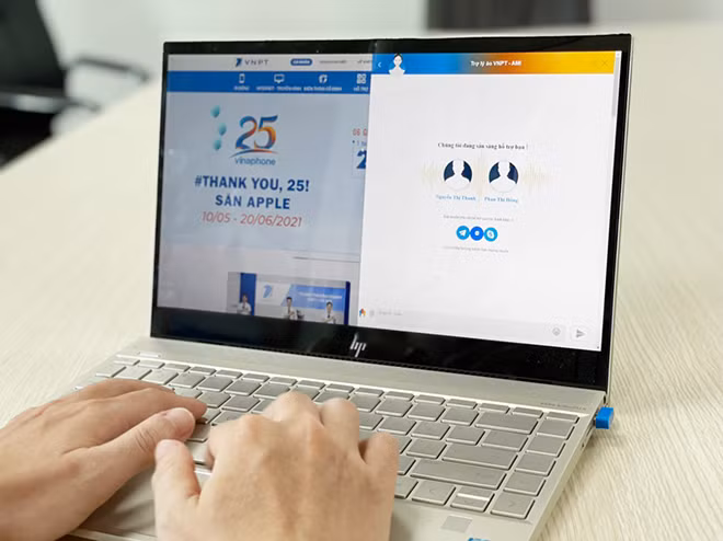 Trao đổi với trợ lý ảo AMI của VNPT trên website.