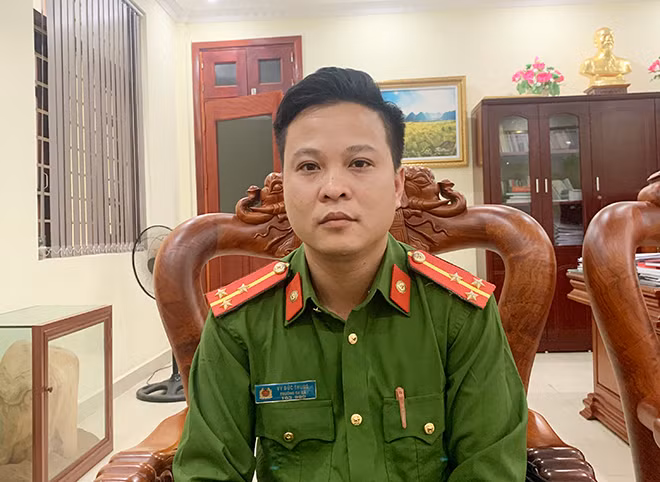 Thượng úy Vy Đức Trung - Trưởng Công an xã Bằng Mạc, Chi Lăng, Lạng Sơn.