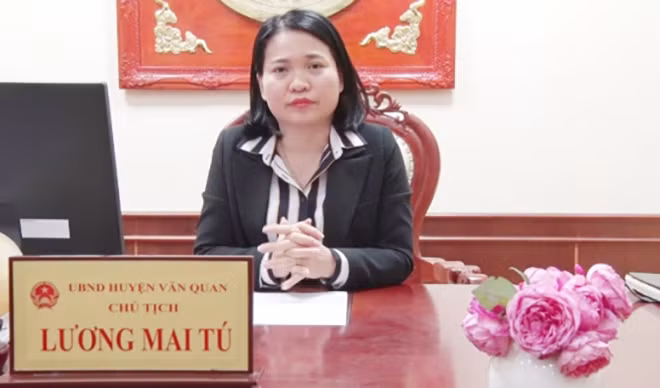 Bà Lương Mai Tú - Chủ tịch UBND huyện Văn Quan, Lạng Sơn.