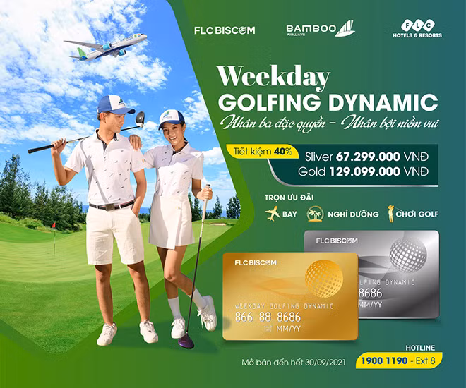 Trải nghiệm trọn vẹn dịch vụ 5 sao của FLC với thẻ Weekday Golfing Dynamic Trải nghiệm trọn vẹn dịch vụ 5 sao của FLC với thẻ Weekday Golfing Dynamic