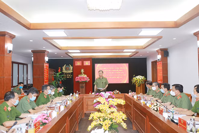Bộ trưởng Tô Lâm phát biểu tại buổi làm việc.