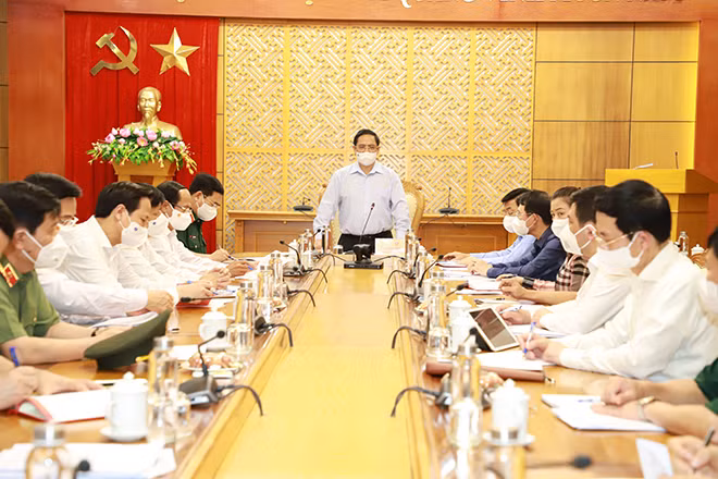 Thủ tướng Phạm Minh Chính phát biểu chỉ đạo tại buổi làm việc