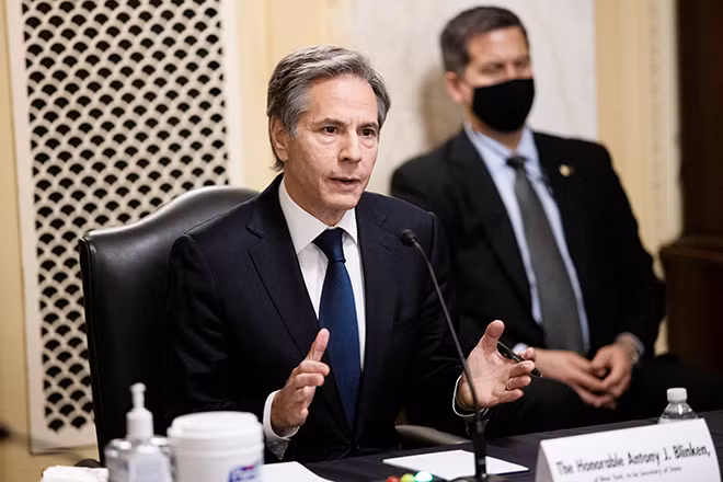Ông Antony J. Blinken điều trần tại tiểu ban Đối Ngoại Thượng Viện ngày 19-1-2021, trước khi chính thức được phê chuẩn chức ngoại trưởng Mỹ.