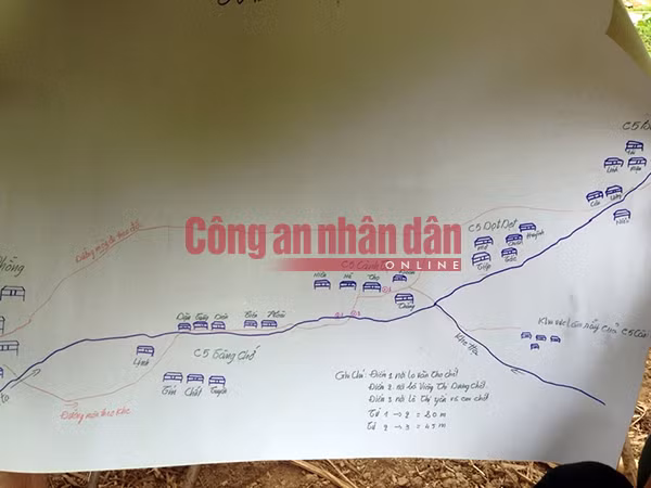 Sơ đồ hiện trường vụ thảm án.