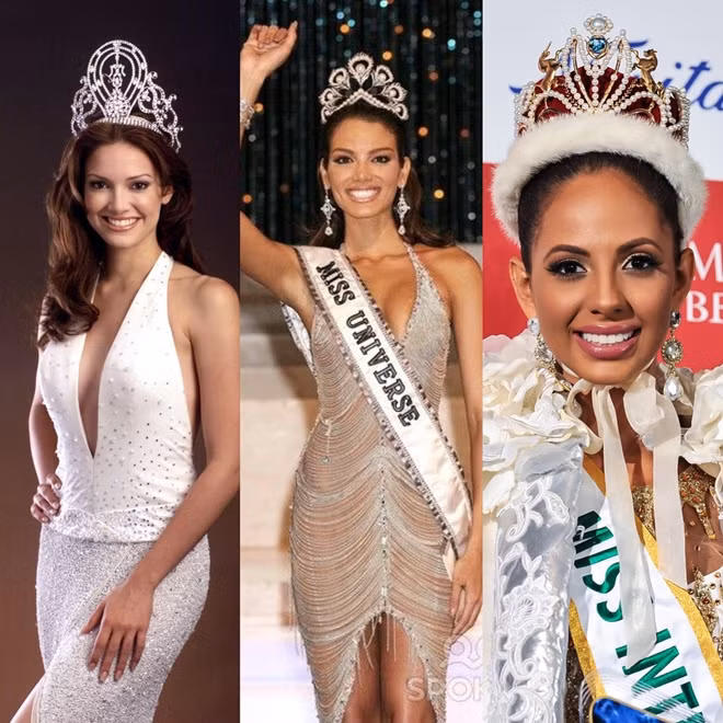 Từ trái qua phải: Denise Quiñones (Miss Universe 2001), Zuleyka Rivera Mendoza (Miss Universe 2006), Valerie Hernandez (Miss International 2014).