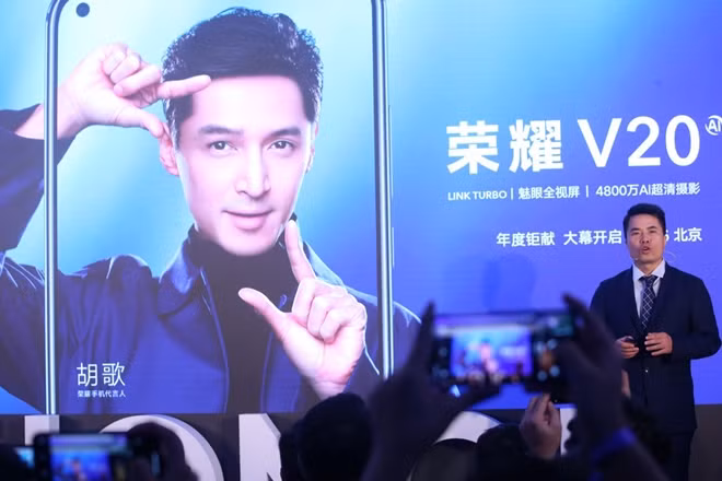 Khung cảnh buổi ra mắt dòng điện thoại Honor tại HongKong hồi tháng 12-2018. (Ảnh: SCMP)