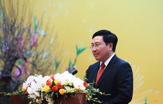 Phó Thủ tướng Phạm Bình Minh phát biểu tại buổi gặp mặt.