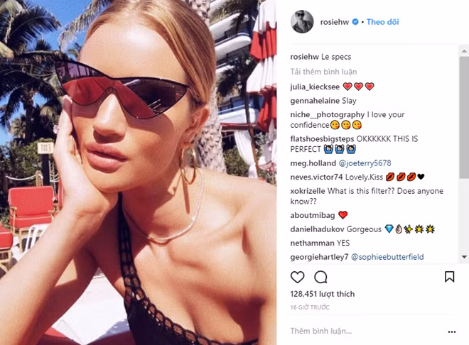“Bà mẹ bỉm sữa” Rosie Huntington-Whiteley gây bất ngờ khi vừa đăng tải lên trang mạng xã hội Instagram những hình ảnh nóng bỏng của cô trong chuyến nghỉ dưỡng tại Miami những ngày gần đây.