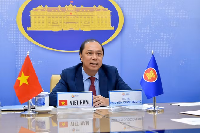Thứ trưởng Nguyễn Quốc Dũng, Trưởng SOM ASEAN của Việt Nam đã tham dự Đối thoại ASEAN-Mỹ lần thứ 33 được tổ chức theo hình thức trực tuyến.
