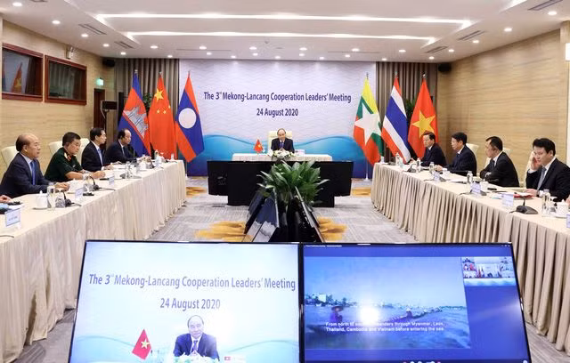 Hội nghị Cấp cao Hợp tác Mekong-Lan Thương (MLC) lần thứ ba diễn ra theo hình thức trực tuyến. (Ảnh: TTXVN)