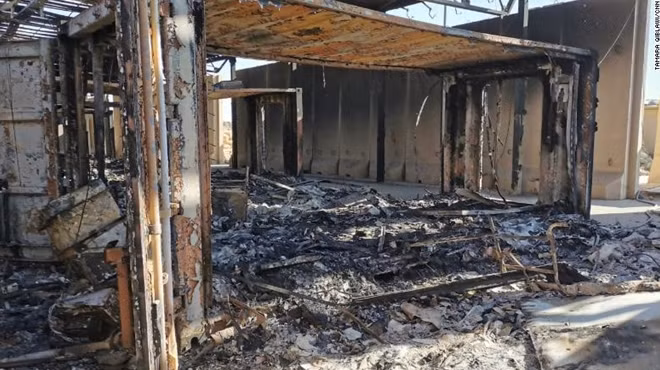 Căn cứ Al-Asad tan hoang sau vụ tập kích tên lửa của Iran.