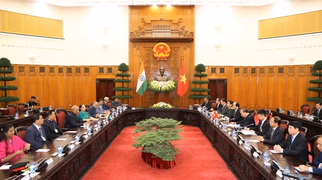 Toàn cảnh cuộc hội kiến giữa Thủ tướng Nguyễn Xuân Phúc và Tổng thống Ấn Độ Ram Nath Kovind.
