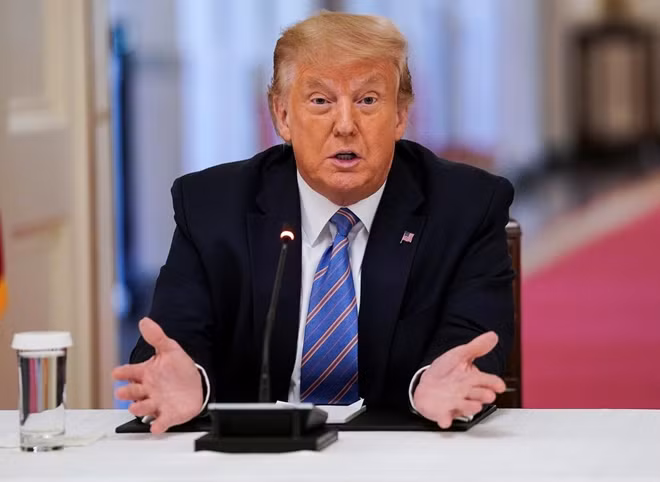 Tổng thống Mỹ Donald Trump phát biểu tại Phòng phía Đông của Nhà Trắng ở Washington, ngày 7/7/2020. (Ảnh: Reuters)