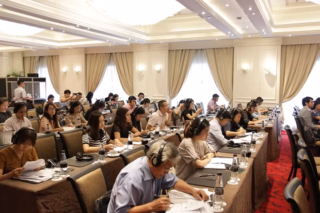 Toàn cảnh buổi họp báo. (Ảnh: Trung Nguyễn)