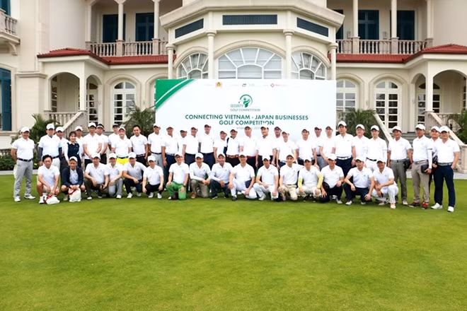 Đông đảo các vận động viên tham gia Giao lưu Golf kết nối doanh nghiệp Việt Nam - Nhật Bản.