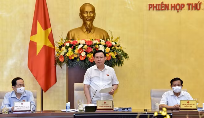 Chủ tịch Quốc hội Vương Đình Huệ phát biểu bế mạc phiên họp