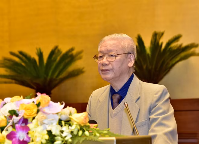Tổng Bí thư, Chủ tịch nước Nguyễn Phú Trọng phát biểu tại Hội nghị