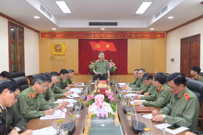 Bộ trưởng Tô Lâm phát biểu chỉ đạo tại buổi làm việc