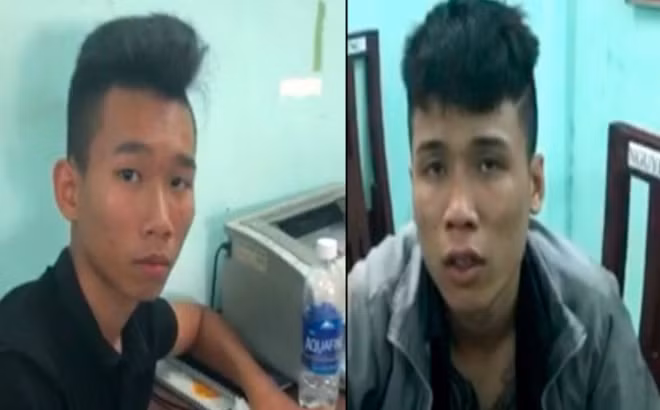 Đối tượng Tín và Hoàng Anh tại cơ quan điều tra