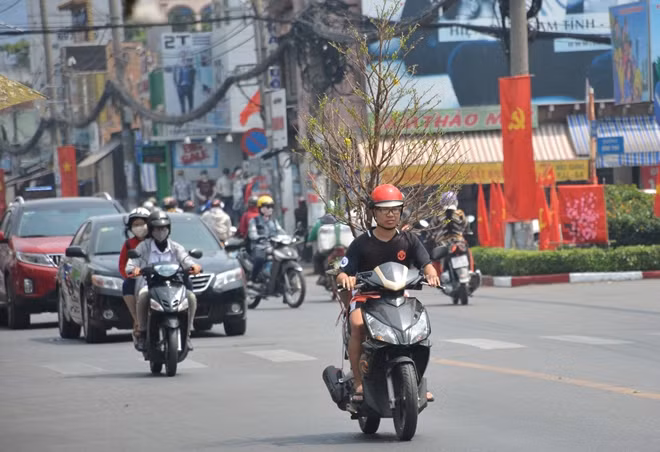 Một thanh niên tự chở mai về nhà