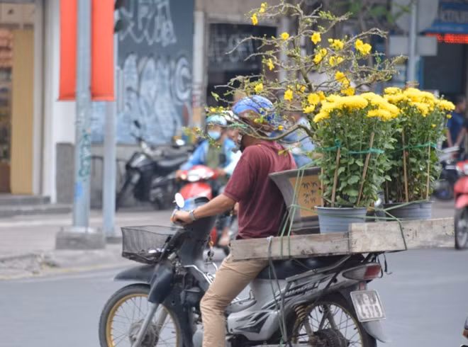 Người đàn ông này đang mang về nhà cả mùa xuân
