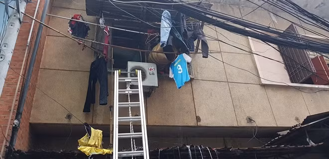 Vị trí cháy là căn hộ lầu 1 trong khu tập thể cũ