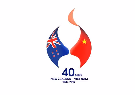 Logo kỷ niệm 40 năm quan hệ Việt Nam – New Zealand.