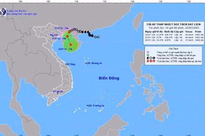 Các tỉnh miền núi phía Bắc và các tỉnh ven biển từ Quảng Ninh đến Hà Tĩnh khẩn trương ứng phó với ATNĐ.