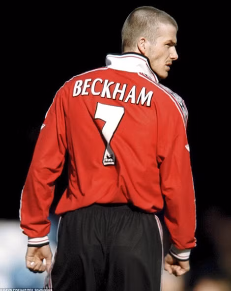 Beckham khi còn thi đấu cho MU.