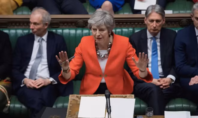 Thủ tướng Anh Theresa May phát biểu trước Hạ viện. Ảnh: TG